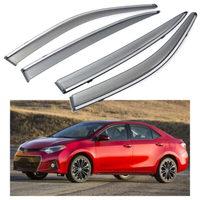 4x Deflector de visera de ventilación de ventana protector solar/lluvia para Toyota Corolla sedán 2014-2019 Foto 1 de 4