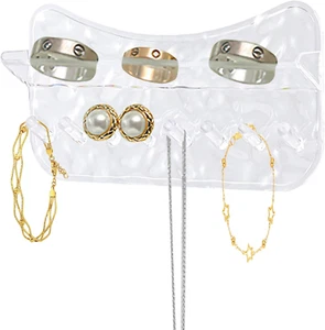 Necklace Holder Wall Mounted, Adhesive Plastic Jewelry Organizer with 8 Hooks – - Picture 1 of 12
