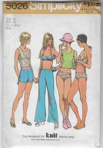 PANTALONES CORTOS BIKINI VINTAGE AÑOS 70 SIMPLICIDAD PATRÓN DE COSTURA ABRAZADORES DE CADERA 12 - Imagen 1 de 2