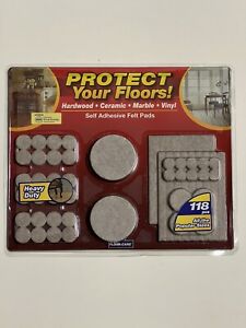Floor-Care Self Adhesive Heavy Duty Felt Pads Kit 118 Pieces