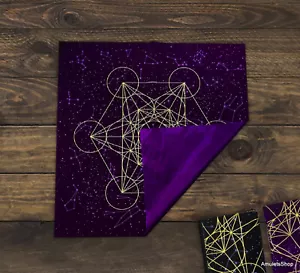 Tarot Tischdecke, schwarz oder lila Samt Tischdecke für Tarotkarten Altardecke - Bild 1 von 23