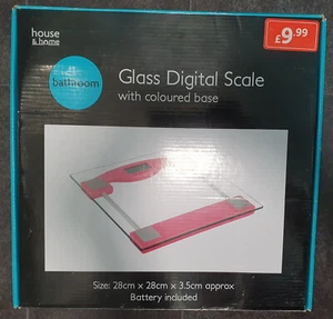 Escala digital de baño de vidrio con base de color (casa y hogar), rosa, pistacho - Imagen 1 de 7