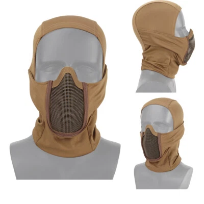 Tactical Balaclava Headgear Airsoft Paintball Steel Mesh Face Mask Hunting Hat - Image 1 of 4