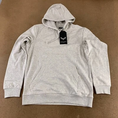 Brave Soul Mens Hoodie Sweatshirt Beige Gray Heathered Pocket Long Sleeve S New - Image 1 of 4