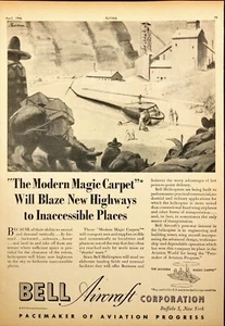 1946 Bell Aircraft Corp Hubschrauber Lloyd Howe Kunst Vintage Druck Anzeige - Bild 1 von 6