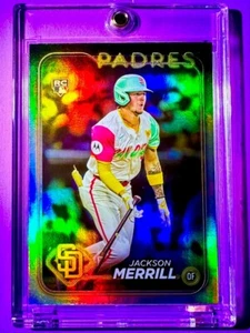 Jackson Merrill RARE SILVER REFRACTOR TOPPS ROOKIE CARD SAN DIEGO PADRES RC MINT - Picture 1 of 6
