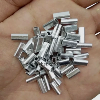 Conector de tubo de línea de pesca de 300 piezas de manguitos de crimpado de un solo barril de aluminio para plataformas Foto 1 de 4
