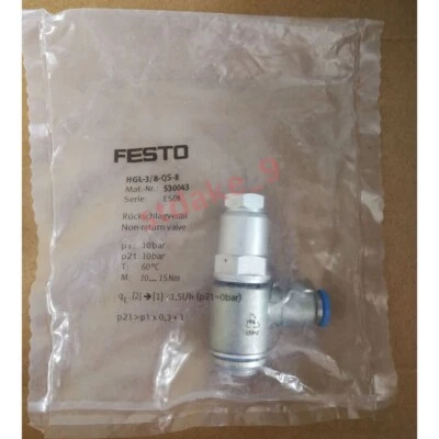 New FESTO HGL-3/8-QS-8 530043 Check Valve Free Shipping 1PC - Image 1 of 3