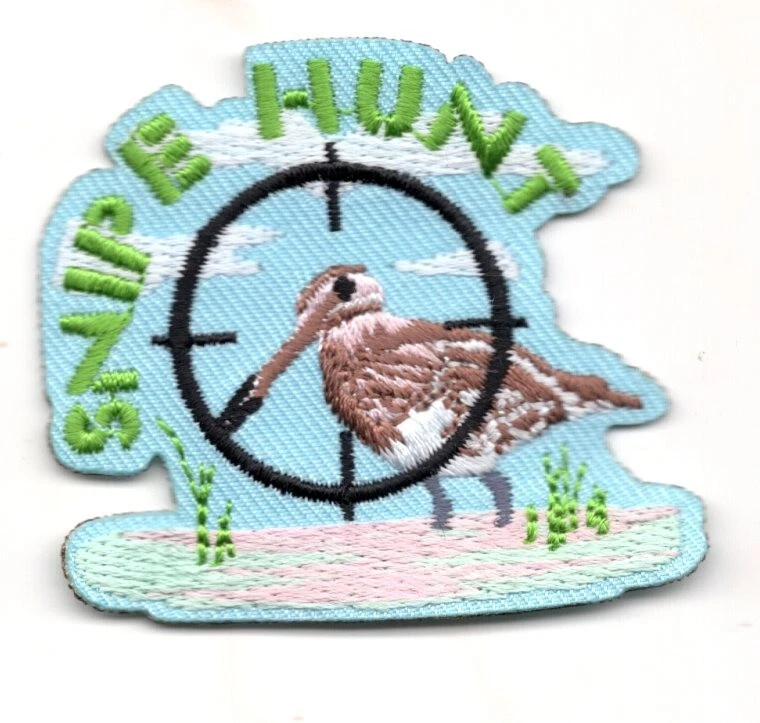 SNIPE HUNT Iron On Patch Hobby Outdoors Game - Image 1 of 1
