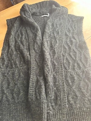 ALICE + OLIVIA CABLE TEJIDO LANA APLACA MEZCLA CHAL CUELLO LARGO CÁRDIGAN MUJER XS Foto 1 de 4