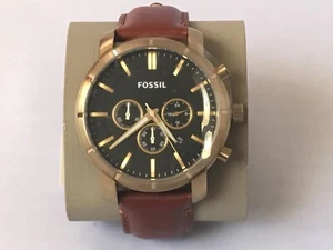 Fossil Men's BQ2255 Lance Quartz Chrono Stainless Steel Leather Strap Watch $145 - Picture 1 of 7