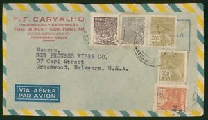 Mayfairstamps Brazil to US Greenwood Delaware Airmail Cover wwu_18959