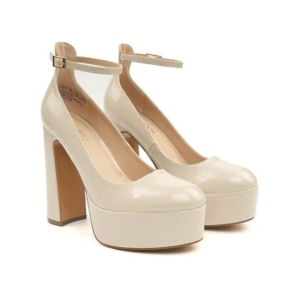 Zapatos de salón de plataforma para mujer gruesos de tacón alto de bloque de noche Mary Jane Foto 1 de 4