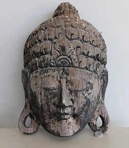 Budda head wooden carving - Picture 1 of 5