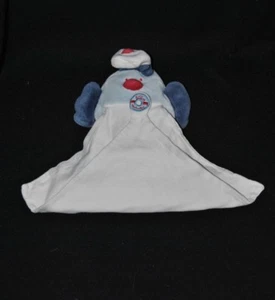 Peluche doudou pingouin Billy mousse bleu SUCRE D'ORGE rouge mouchoir blanc TTBE - Picture 1 of 1