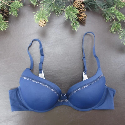 Sujetador Maidenform 36B Negro Encaje Acolchado Con Aros Cierre Ajustable Espalda Foto 1 de 4