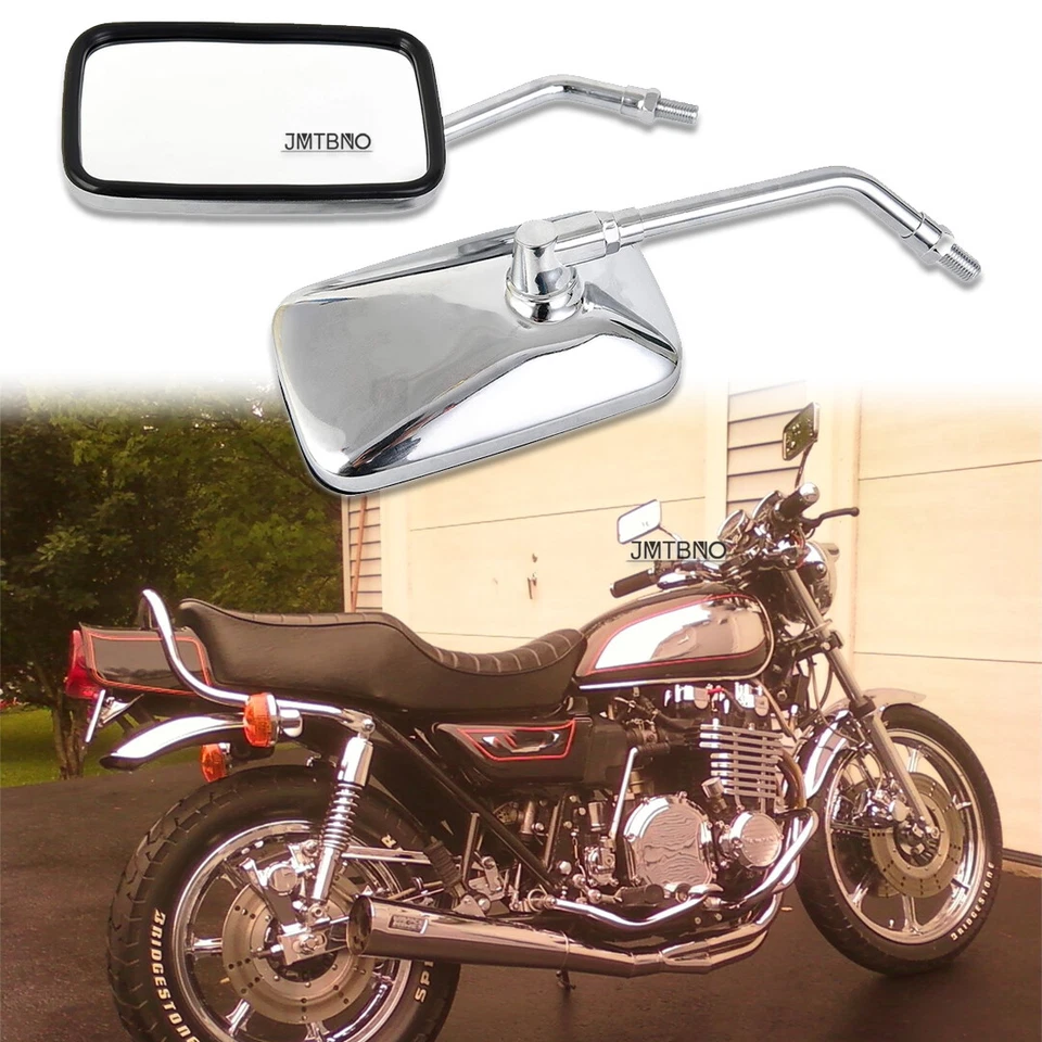 Espejos retrovisores cromados 10 mm para Kawasaki KZ1100 KZ1000 KZ900 KZ750 Foto 1 de 4