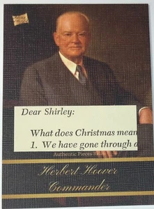 HERBERT HOOVER THE BAR PIECES OF THE PAST SIGNED DOCUMENT RELIC PRESIDENT  POTUS - Picture 1 of 2