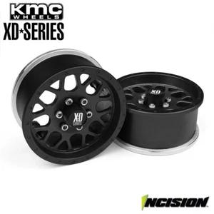 Incision IRC00110 Aluminum KMC XD820 Grenade 1.9 Beadlock Wheels Black (2) - Picture 1 of 2