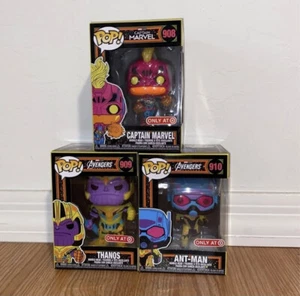 FunkoPop BlackLight Marvel Set of 3 - Picture 1 of 4