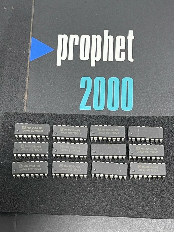 Sequential Circuits Prophet 2000 2002 set of 12 RAM chips 41256  - Image 1 of 4