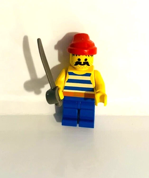 LEGO Pirata Azul Blanco Rayas Rojo Bandana Espada Minifigura 6260 6285 6286 Mini Foto 1 de 1