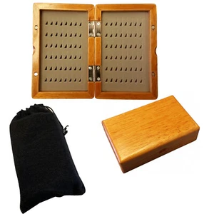 Wooden Fly Box Hand Made Premium Fishing Tackle Box Size M - Picture 1 of 3