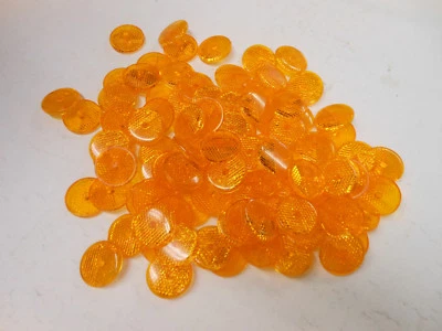 Novos refletores âmbar 1-1/4" redondo LOTE DE 100 peças - Imagem 1 de 3