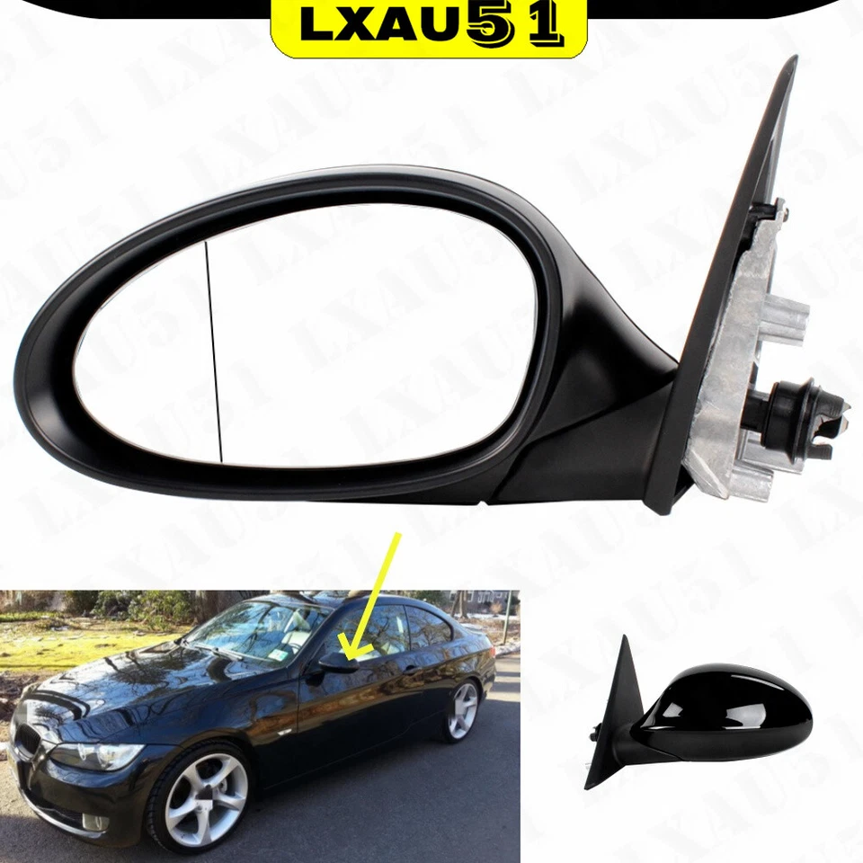 3 针黑色加热镜适用于宝马 3 系列 E90 E91 2005 - 2008 左侧驾驶员侧 — 第 1/4 张图片