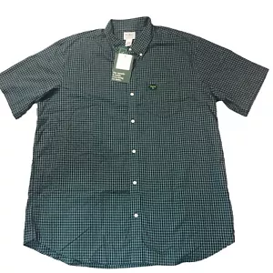 NWT LL Bean Mens XL Traditional Short Sleeve Wrinkle Free Button Up Blue Check - Picture 1 of 8