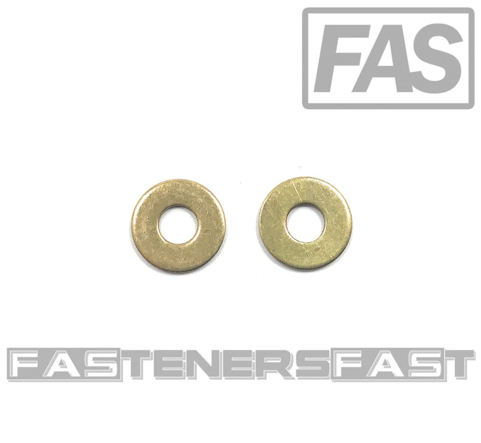 (100) #10 ID x 1/2 OD Solid Brass Flat Washer (100 PCS) Fast Free Shipping