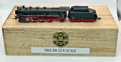 N Scale Trix BR03 Steam Locomotive With Tender Custom Wood Case - Image 1 of 4