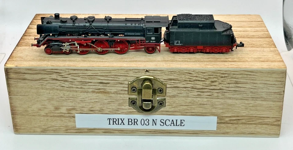 N Scale Trix BR03 Steam Locomotive With Tender Custom Wood Case - Image 1 of 4