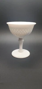 Vintage 1950 Westmoreland englischer Nagel Milchglas hoher Fuß Sherbet Kompott - Bild 1 von 3