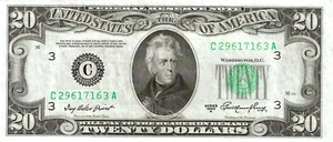 1950-A $20 PHILADELPHIA FEDERAL RESERVE NOTE - GEM CRISP UNCIRCULATED FR 2069-C - Picture 1 of 2