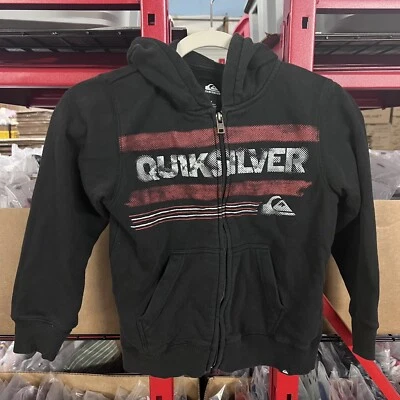 Sudadera con Capucha Quiksilver Cremallera Completa NIÑOS Talla 6 Negra Con Capucha Algodón/Poliéster Foto 1 de 4