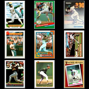 Rickey Henderson 9-Card Lot – Topps Donruss Bowman – Oakland A's HOF MLB Legend - Picture 1 of 11