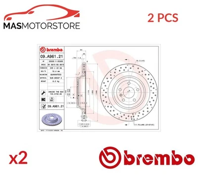 BREMSSCHEIBEN SATZ PAAR BREMBO 09A96121 2PCS P FÜR MERCEDES-BENZ GLE,M-CLASS - Image 1 of 4