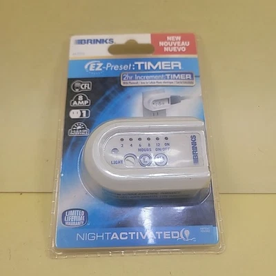 Temporizador preestablecido Brinks Ez 2 horas incremento 8 amperios con fotocélula activada por la noche Foto 1 de 4