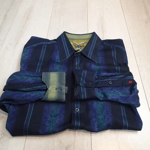 Robert Graham Shirt XL Men's Navy  Flip Cuff - Blue Pattern - Picture 1 of 17