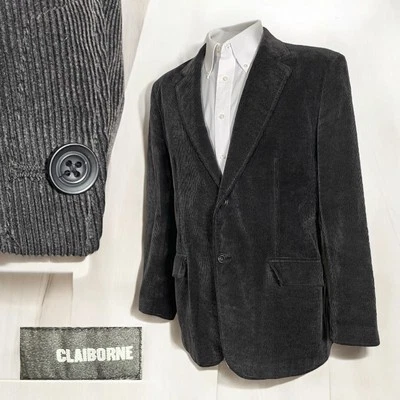 Claiborne Sport Coat Mens 44R Dark Brown Corduroy Cotton Two Buttons - Image 1 of 4