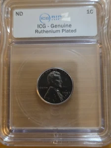 1957 Genuine Ruthenium Plated Wheat Penny - ICG Certified From ICG Ripz  - Picture 1 of 4