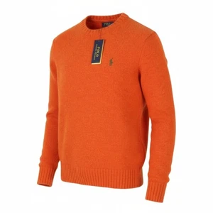 Ralph Lauren Classic Naranja Hombre Jersey M Mezcla Lana Alpaca Tejido PVP269 - Imagen 1 de 12