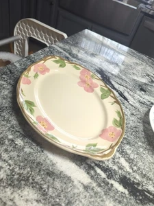 14" Neu Beige Franziskaner Wüstenrose Oval Servierplatte Tablett Schale  - Bild 1 von 5