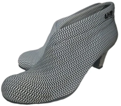 Botín United Desnudo Negro/Blanco Rayas Mujeres Talla 10 Boho Retro Y2k Barbie Retro [5D Foto 1 de 4