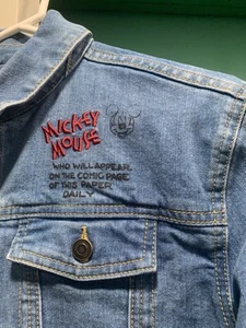 Disney Mickey Sketch Jean Jacket Kids M - Picture 1 of 3