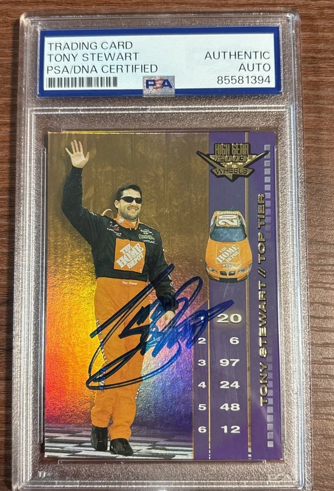 2003 Wheels High Gear Top Tier Card Holo # TT1/6 Tony Stewart  🏁🔥 PSA Auto  - Image 1 of 4