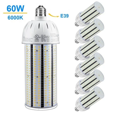 6 Pack 60W LED Corn Light Bulb Home Ceiling Fan Lamp 6000K E39 Large Mogul Base - Image 1 of 4