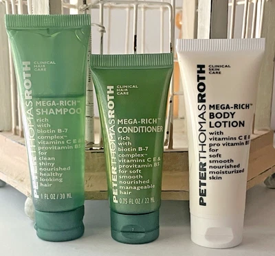 Juego de 3 Peter Thomas Roth Travel Size Mega Rich: champú, acondicionador, loción Foto 1 de 2