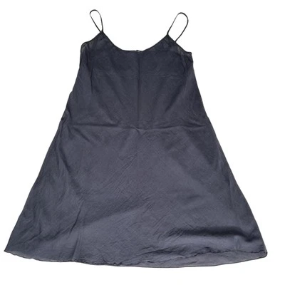 Navy Cotton Slip Dress Size M Semi-Sheer Mini Half Slip In Excellent Condition  - Image 1 of 4